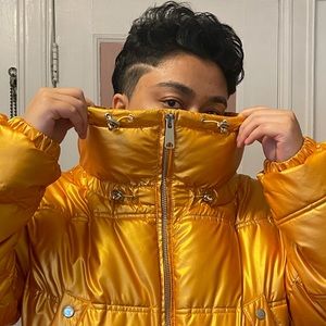Zara t r f LIMITED EDITION Gold Puffer jacket XL